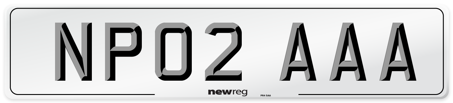 NP02 AAA Number Plate from New Reg